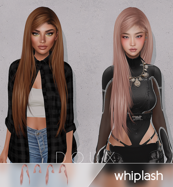 Alpha DOUX Whiplash Hairstyle by douxhair - The Sims 4 Custom Content