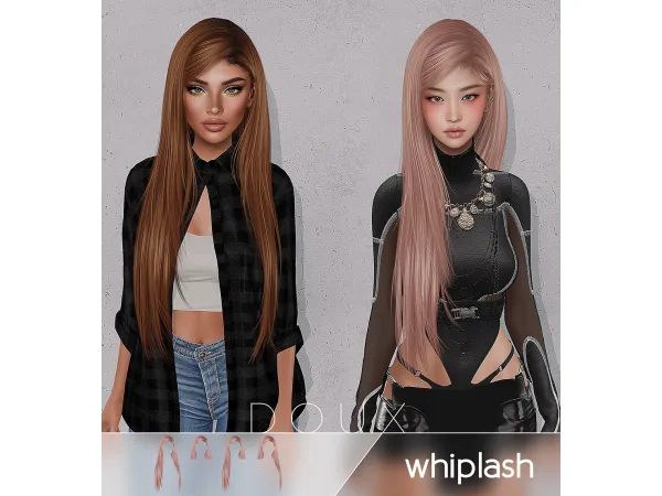 Alpha DOUX Whiplash Hairstyle - The Sims 4 Custom Content