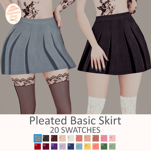 Mix Pleated Basic Skirt by simsfinds - The Sims 4 Custom Content