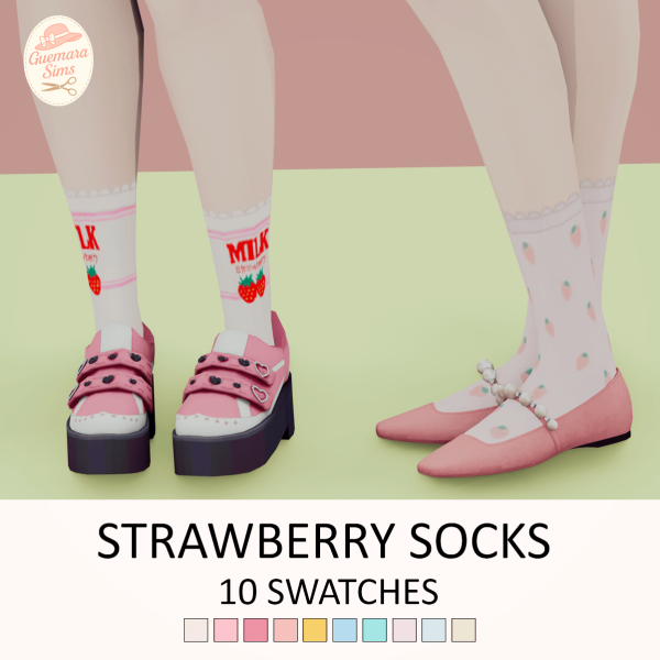 Maxis Match Strawberry Socks by simsfinds - The Sims 4 Custom Content