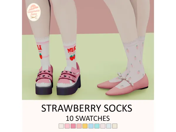 Maxis Match Strawberry Socks by Guemara - The Sims 4 Custom Content