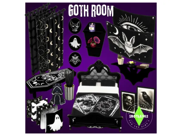 Maxis Match Goth Room by Snotra902 - The Sims 4 Custom Content