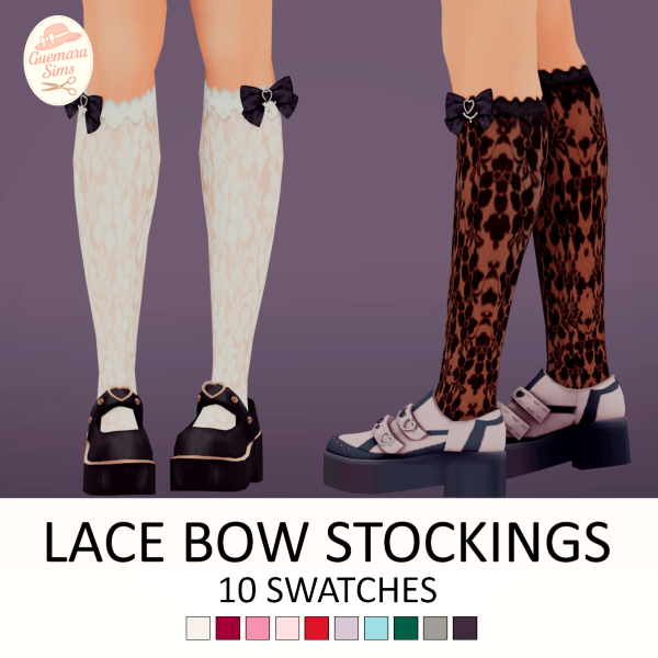 Maxis Match Lace Bow Stockings by simsfinds - The Sims 4 Custom Content