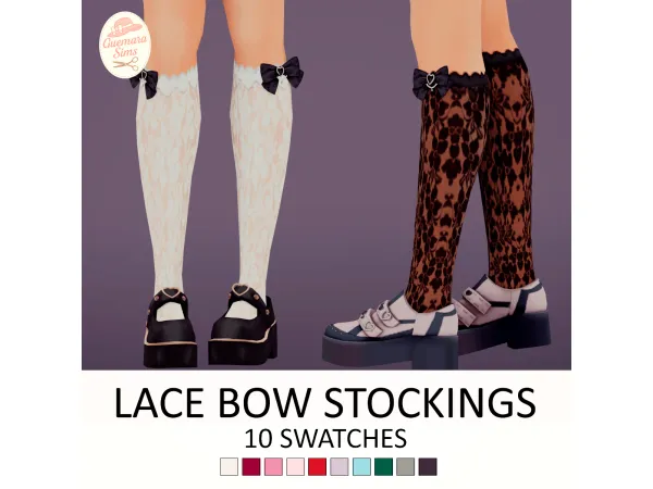 Maxis Match Lace Bow Stockings by Guemara - The Sims 4 Custom Content