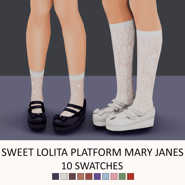 Maxis Match Sweet Lolita Platform Mary Janes by simsfinds - The Sims 4 Custom Content