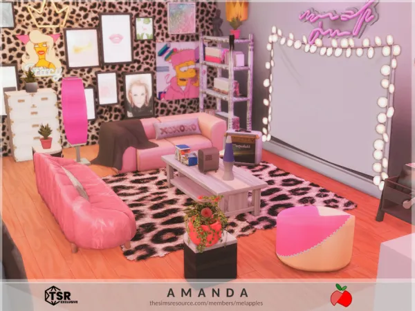 Maxis Match Amanda living room by melapples - The Sims 4 Custom Content
