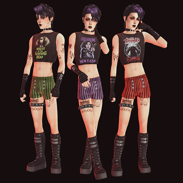 Maxis Match Spellbound Crop Top Shorts by simsfinds - The Sims 4 Custom Content