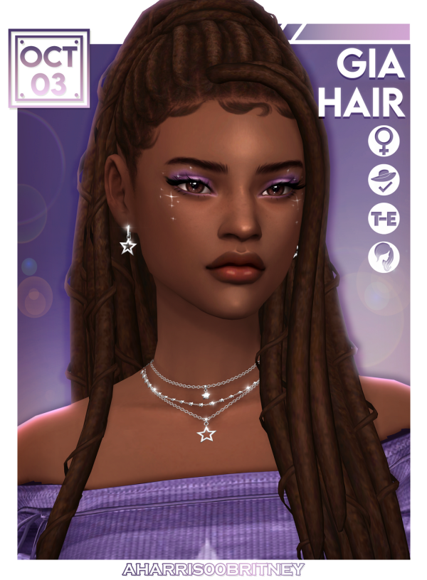 Maxis Match Gia Hair by simsfinds - The Sims 4 Custom Content