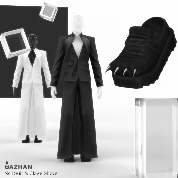 Mix [NEIL SUIT CLAWS SHOES] by simsfinds - The Sims 4 Custom Content