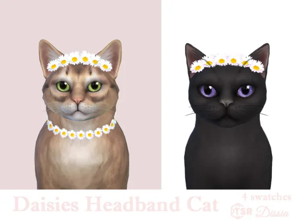 Daisies Headband Cats by Dissia
