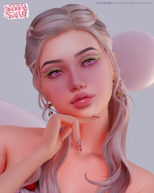 Mix Berry Cute makeup and genetics set by simsfinds - The Sims 4 Custom Content