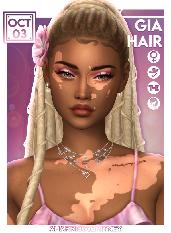 Maxis Match Gia Hair No Bangs Version by simsfinds - The Sims 4 Custom Content