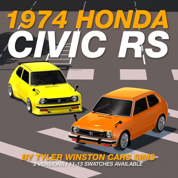 Alpha Tyler Winston Cars 1974 Honda Civic RS by tylerwcars - The Sims 4 Custom Content