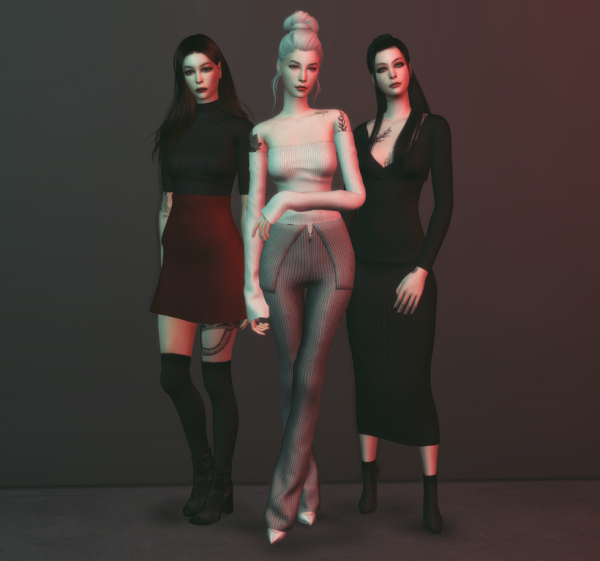 Alpha plazasims Knit set 1 by simsfinds - The Sims 4 Custom Content