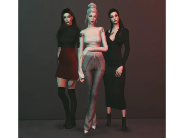 Alpha plazasims Knit set 1 - The Sims 4 Custom Content