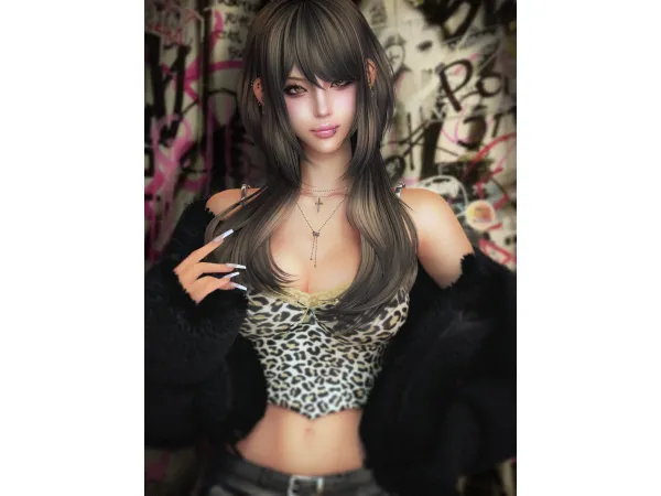 Alpha [JINO] HAIR N48 - The Sims 4 Custom Content