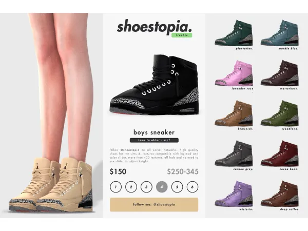 Alpha boys sneaker (male and female all ages) by shoestopia - The Sims 4 Custom Content