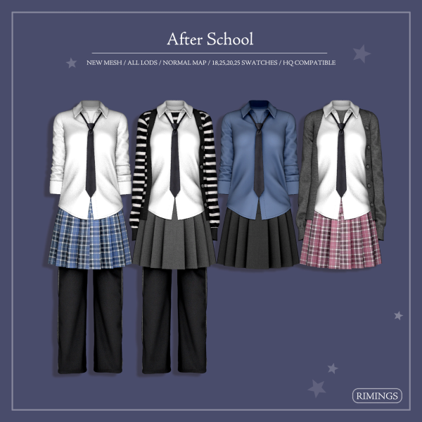 Alpha [RIMINGS] After School by simsfinds - The Sims 4 Custom Content