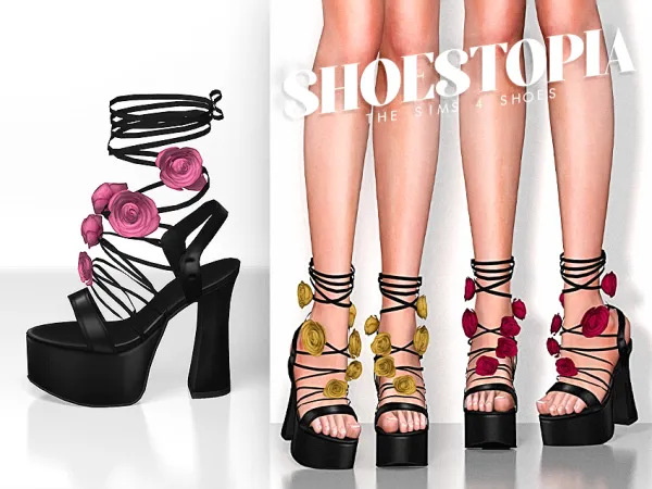 Alpha Roses High Heels by shoestopia - The Sims 4 Custom Content
