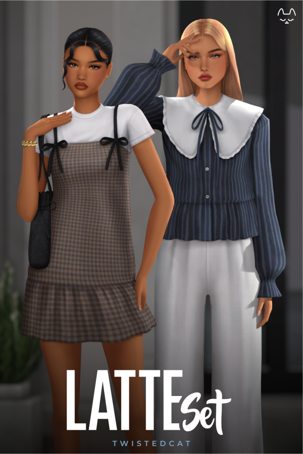 Maxis Match Latte Set by simsfinds - The Sims 4 Custom Content