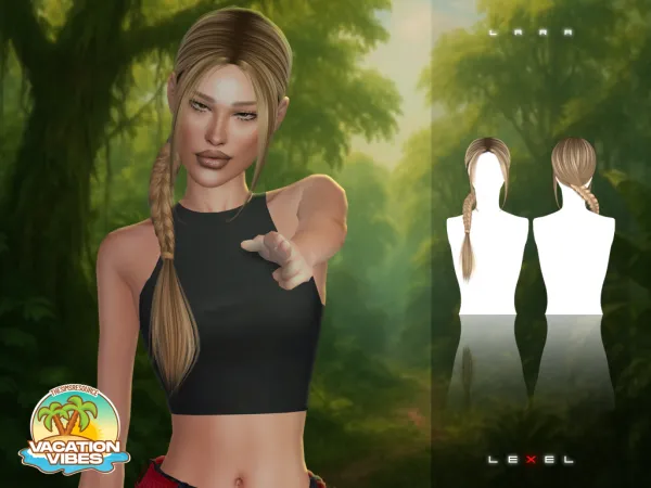 Alpha LEXEL Lara adult hairstyle by lexel - The Sims 4 Custom Content