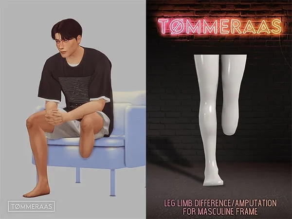 Mix TØMMERAAS Leg Limb DifferenceAmputation for Men by tommeraas - The Sims 4 Custom Content