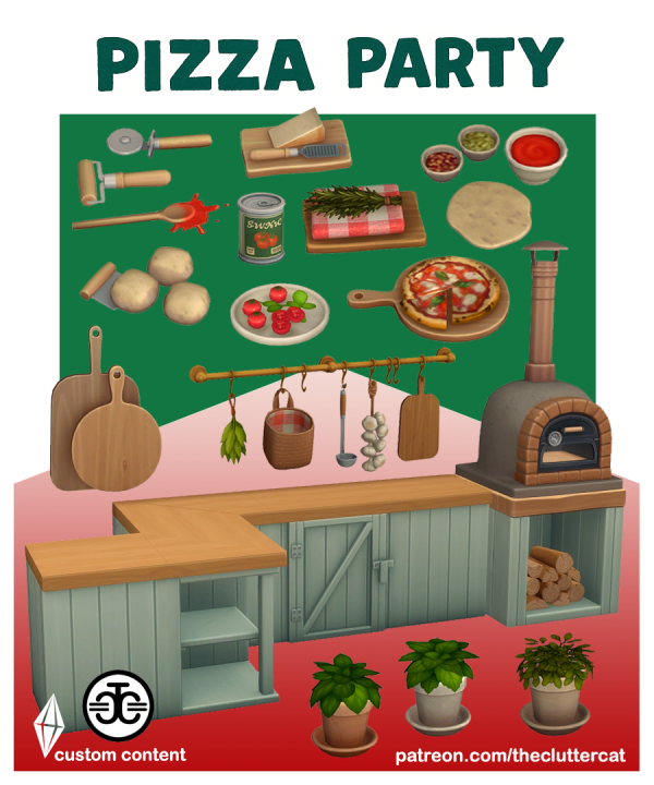 Maxis Match Pizza Party Part I by simsfinds - The Sims 4 Custom Content