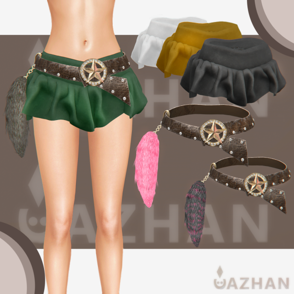 Alpha [BUBBLE SKIRT STAR BELT] by simsfinds - The Sims 4 Custom Content