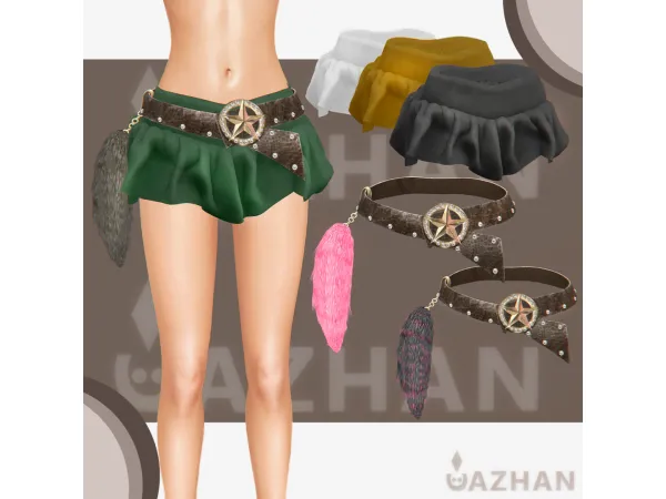 Alpha [BUBBLE SKIRT STAR BELT] by cazhancc - The Sims 4 Custom Content