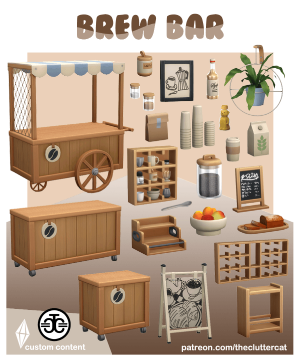 Maxis Match Brew Bar by simsfinds - The Sims 4 Custom Content