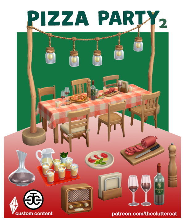 Maxis Match Pizza Party 2 by simsfinds - The Sims 4 Custom Content