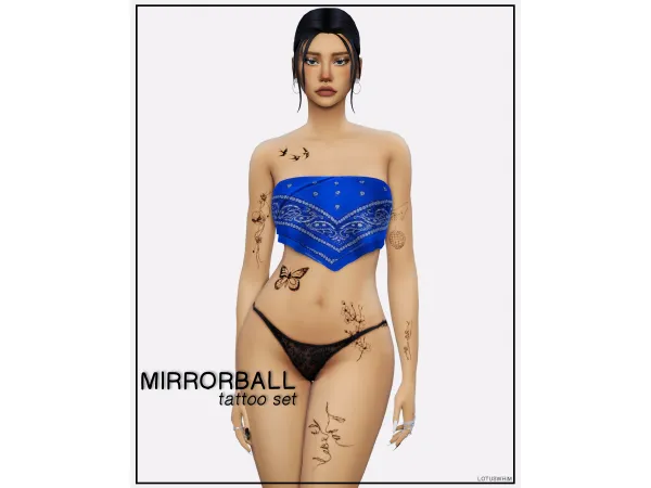 Mix Mirrorball Tattoo Set - The Sims 4 Custom Content