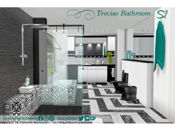 Alpha Treviso bathroom - The Sims 4 Custom Content