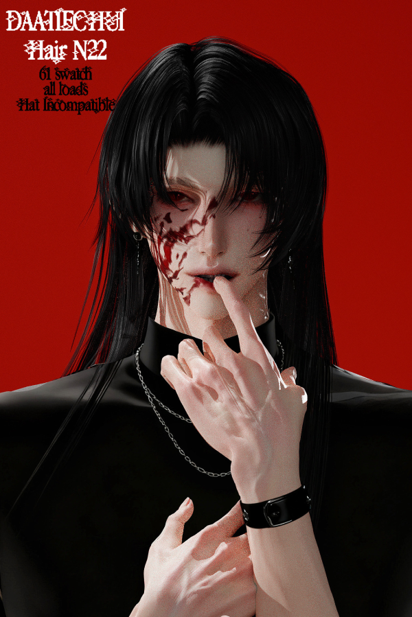 Alpha DAATIECHUI_Hair 22 by simsfinds - The Sims 4 Custom Content