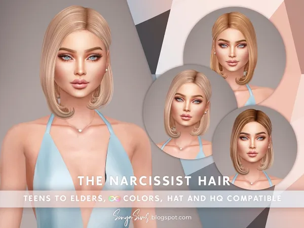 Alpha The Narcissist Hair (No Bangs) [simsfinds] by sonyasims - The Sims 4 Custom Content