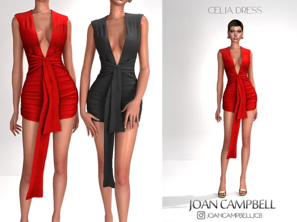 Alpha CELIA DRESS by Joan_Campbell_Beauty_ - The Sims 4 Custom Content