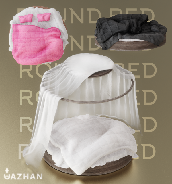 Alpha [ROUND BED CANOPY] by simsfinds - The Sims 4 Custom Content