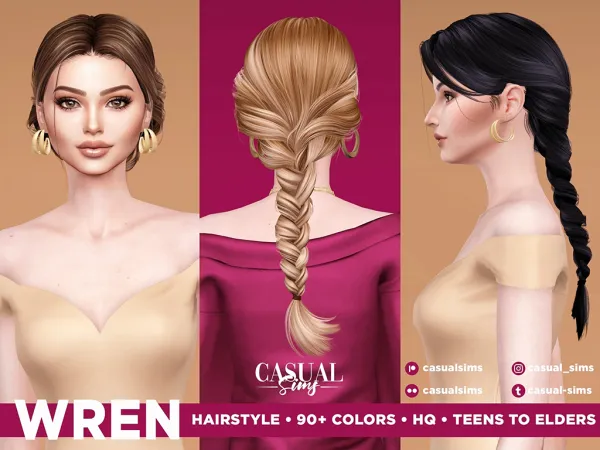 Alpha Wren Hairstyle [simsfinds] - The Sims 4 Custom Content