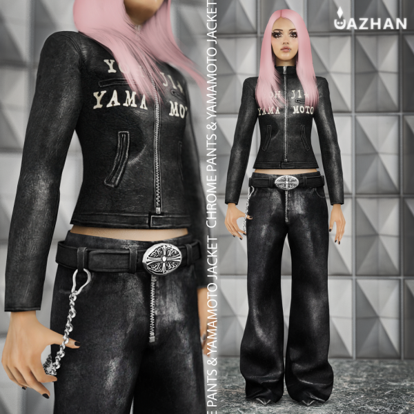 Alpha [CHROME PANTS YAMAMOTO JACKET] by simsfinds - The Sims 4 Custom Content