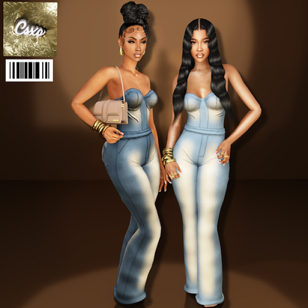 Alpha Denim Daze Set by simsfinds - The Sims 4 Custom Content