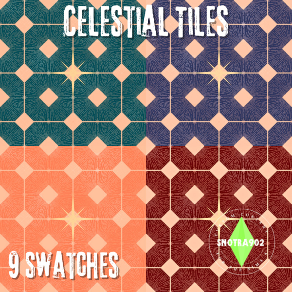 Mix Celestial Tiles by simsfinds - The Sims 4 Custom Content