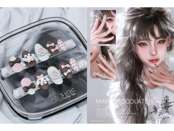 Alpha u3010333u3011Mint Chocolate Nail - The Sims 4 Custom Content