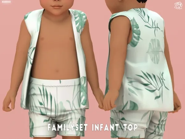 Mix Summer Family set Infant Top BRsims by bluerose-sims - The Sims 4 Custom Content