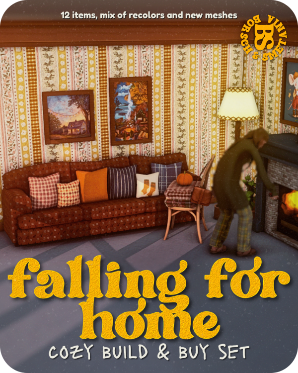 Maxis Match FALLING FOR HOME build buy set 12 items by simsfinds - The Sims 4 Custom Content