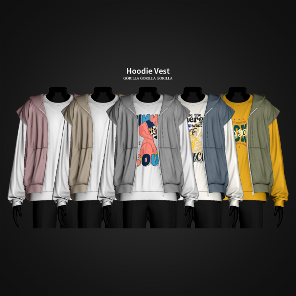 Alpha Hoodie Vest by simsfinds - The Sims 4 Custom Content