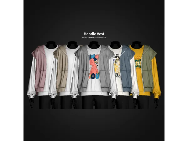 Alpha Hoodie Vest - The Sims 4 Custom Content