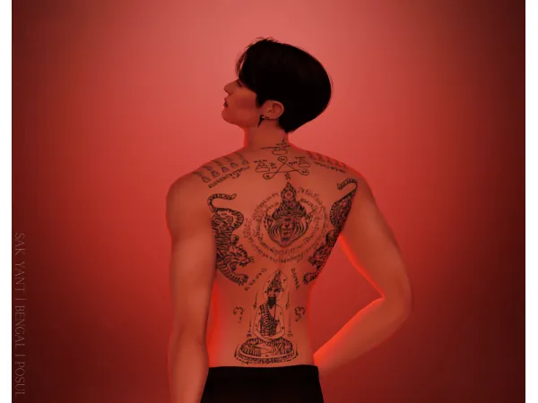 Mix Tattoo Collection Sak Yant Bengal by po_sul - The Sims 4 Custom Content