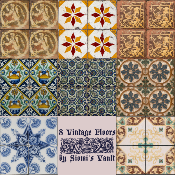 Mix Vintage Floors by simsfinds - The Sims 4 Custom Content