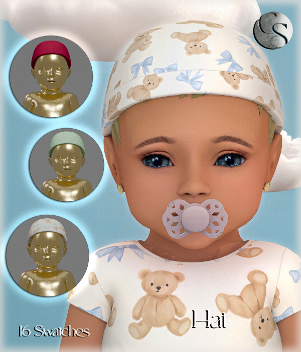 Alpha CAMUFLAJE Moon Clouds Infant Hat by simsfinds - The Sims 4 Custom Content