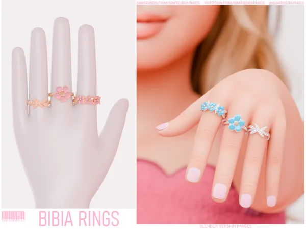 Alpha Bibia Rings - The Sims 4 Custom Content